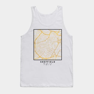 SHEFFIELD ENGLAND CITY STREET MAP ART Tank Top